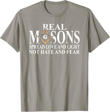 Real Masons Spread Love & Light, Freemason T-Shirt - FUKAMASONIC