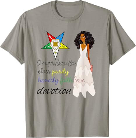 Order Of The Eastern Star OES Class Devotion Purity Diva T-Shirt - FUKAMASONIC