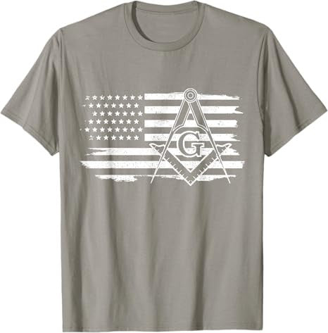 Mason Square & Compass Masonic US Flag Freemason T-Shirt - FUKAMASONIC