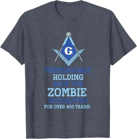 Freemasonry Holding back the Zombie - Masonic Freemason T-Shirt - FUKAMASONIC