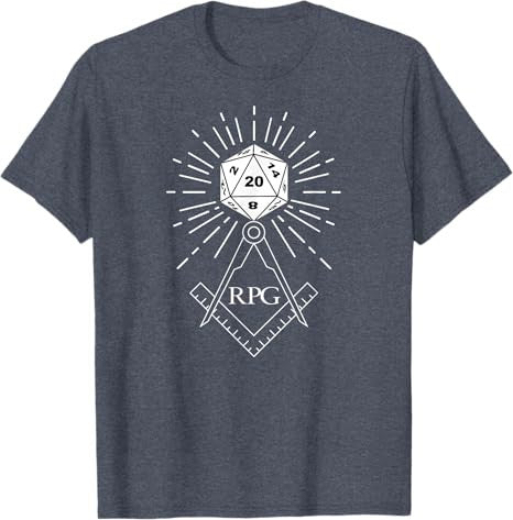 RPG Dice Boardgame Freemason D20 Masonic Cube Maker Templar T-Shirt - FUKAMASONIC