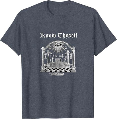 Know Thyself Masonic lodge symbol Freemason Master Mason tee T-Shirt - FUKAMASONIC