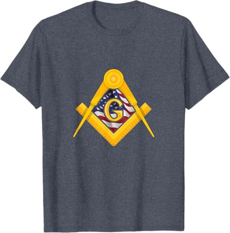 Masonic USA Flag Square and Compass American 4th of July T-Shirt - FUKAMASONIC