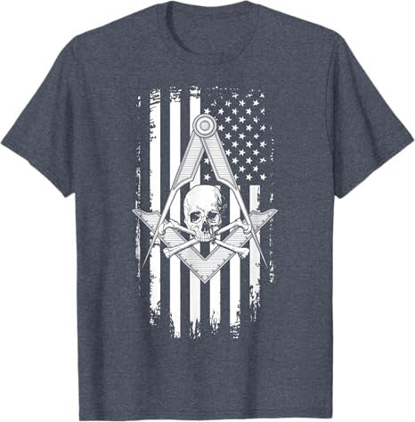 Master Mason American Flag Masonic Skull - Freemason T-Shirt T-Shirt - FUKAMASONIC