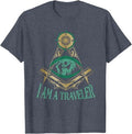 Masonic Freemasonry Fraternal Square Compass I Am A Traveler T-Shirt - FUKAMASONIC