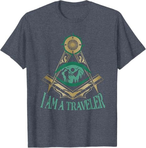 Masonic Freemasonry Fraternal Square Compass I Am A Traveler T-Shirt - FUKAMASONIC