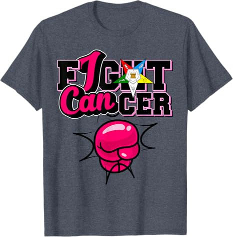 OES I Can Fight of the Eastern Star Breast Cancer Awareness T-Shirt - FUKAMASONIC