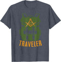 Masonic Freemasonry Fraternal Square Compass Traveler T-Shirt - FUKAMASONIC