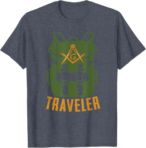 Masonic Freemasonry Fraternal Square Compass Traveler T-Shirt - FUKAMASONIC
