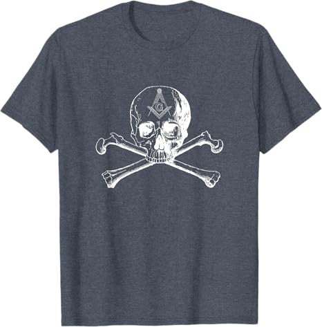 Masonic skull and bones square compass symbol - Freemason T-Shirt - FUKAMASONIC