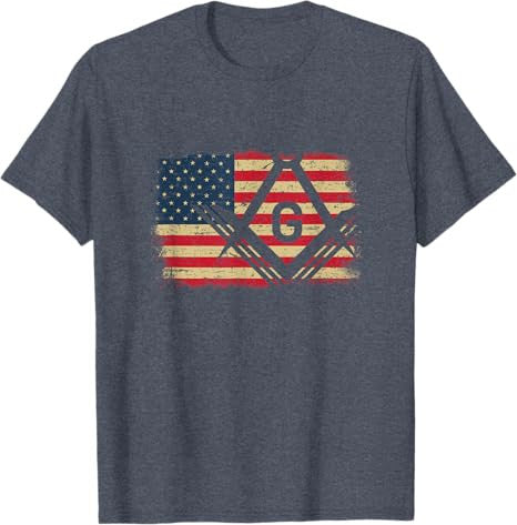 Freemason USA American Flag Freemasonry 4th of July T-Shirt - FUKAMASONIC