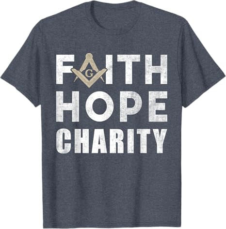 Faith Hope Charity Pillar Freemasonry Freemasons Masonic T-Shirt - FUKAMASONIC