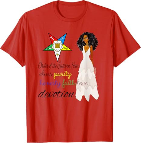 Order Of The Eastern Star OES Class Devotion Purity Diva T-Shirt - FUKAMASONIC