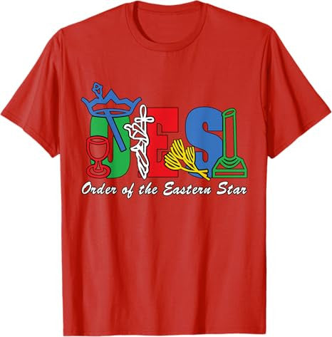 Adah Ruth Esther Martha Electa Symbols of OES Eastern Star T-Shirt - FUKAMASONIC