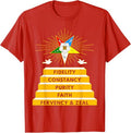 OES Star Fidelity Constancy Purity Faith Fervency & Zeal T-Shirt - FUKAMASONIC