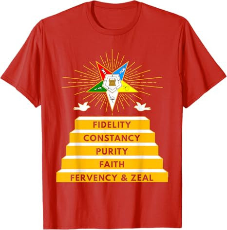 OES Star Fidelity Constancy Purity Faith Fervency & Zeal T-Shirt - FUKAMASONIC