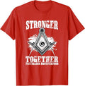 Stronger Together Masonry Freemasonry Masonic Freemason T-Shirt - FUKAMASONIC