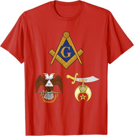 Master Mason 32nd Degree Shrine AASR Noble Masonic WD Blue T-Shirt - FUKAMASONIC