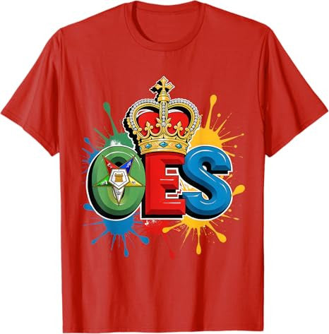 OES Queen Crown Diamond WaterColor Order of the Eastern Star T-Shirt - FUKAMASONIC