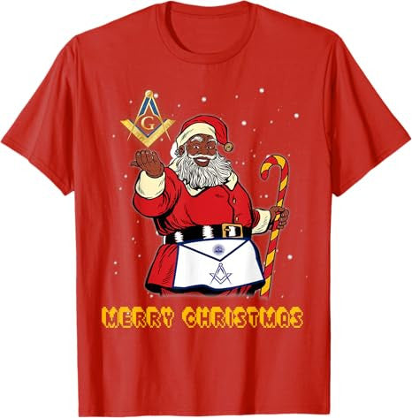 Masonic Santa Claus Mason Apron Merry Christmas And New Year T-Shirt - FUKAMASONIC