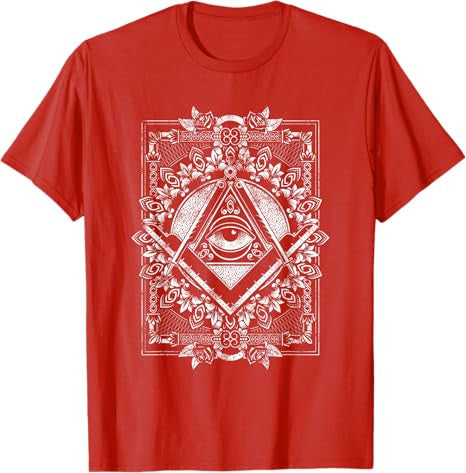 Freemason All seeing Eye The Masonic Square Compasses T-Shirt - FUKAMASONIC