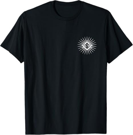 Freemason Symbol All Seeing Eye Masonic Square Compass Logo T-Shirt