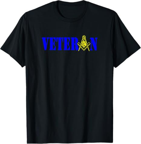 Masonic Military Veteran Mason Square and Compass Freemason T-Shirt
