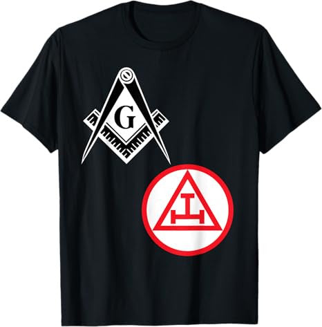 Mason Royal Arch Split T Shirt Masonic York Rite Tee Black T-Shirt