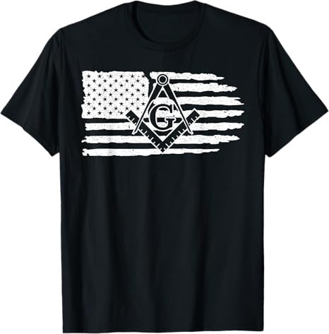 Freemason Masonic Fraternal Freemasonry USA Flag America T-Shirt