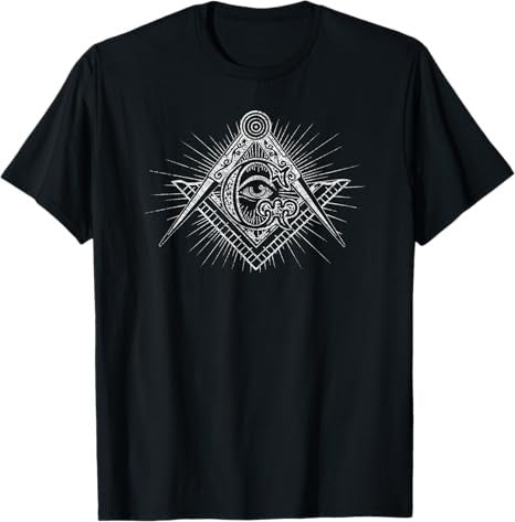 Masonic Square And Compass Freemason All Seeing Eye T-Shirt