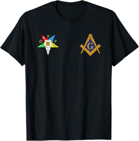 OES Mason Split Masonic Order Eastern Star Blue T-Shirt