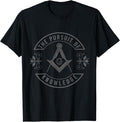 The Pursuit Of Knowledge Masonic Square & Compass Symbol T-Shirt
