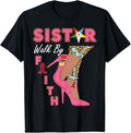 OES SiStar Leopard Walk By Faith Breast Cancer Awareness T-Shirt
