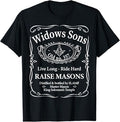 Masonic Widow's Sons No.357 Whiskey Raise Masons Fathers Day T-Shirt
