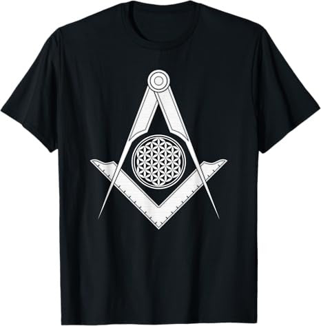 Flower of Life Mason Square and Compass Freemason T-Shirt T-Shirt