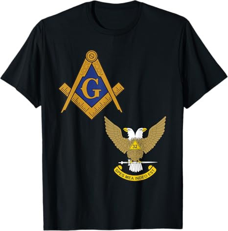 Mason Scottish Rite Split T Shirt Masonic Tee Wings Up T-Shirt