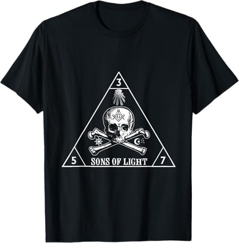 Masons Sons Of Light 357 Skull & Bone Masonic Father's Day T-Shirt