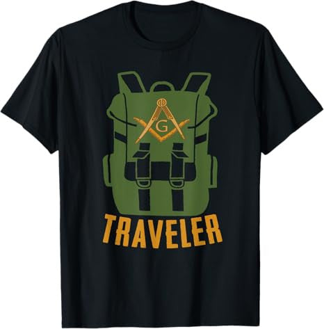 Masonic Freemasonry Fraternal Square Compass Traveler T-Shirt