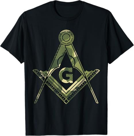 Mason Square & Compass Camo Camouflage Freemason Masonic T-Shirt