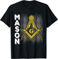 Masonic Freemasonry Fraternal Square Compass Mason T-Shirt
