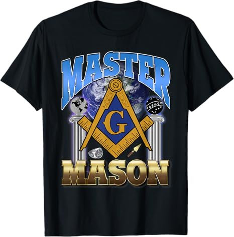 Masonic Pillars Master Mason Lodge Freemason Ring Trowel Bro T-Shirt