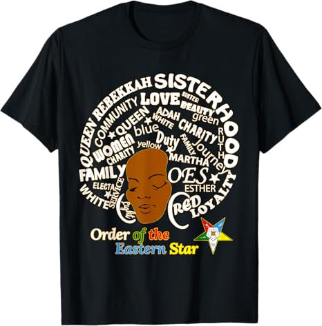 OES Sister Afro PHA Queen Order the Eastern Star Christmas T-Shirt