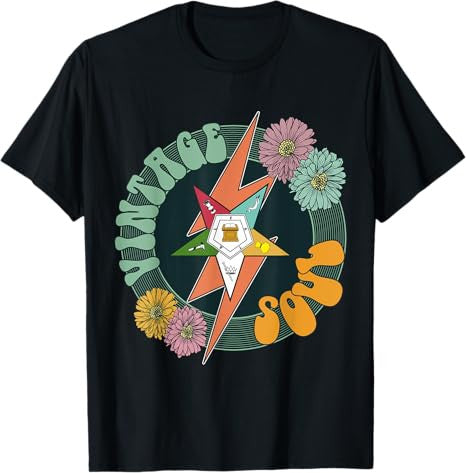 OES Vintage Soul Retro Flower Eastern Star Fall Thanksgiving T-Shirt