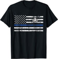 Masonic Police Thin Blue Line Flag Mason T-Shirt