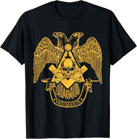 Masons Scottish Rite Eagle Skull & Bones Masonic Emblems T-Shirt