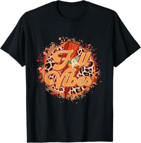 OES Fall Vibes Retro Leopard of the Eastern Star Halloween T-Shirt
