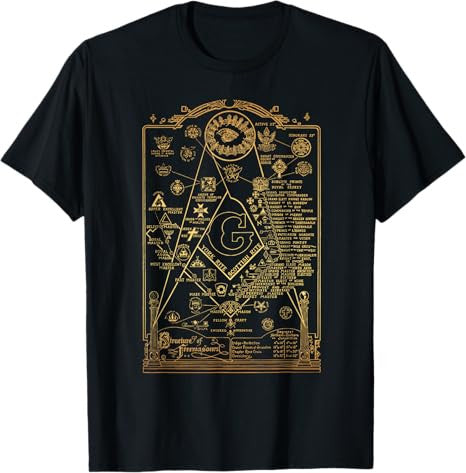 Structure of Freemasonry Square and Compass, Diagram T-Shirt