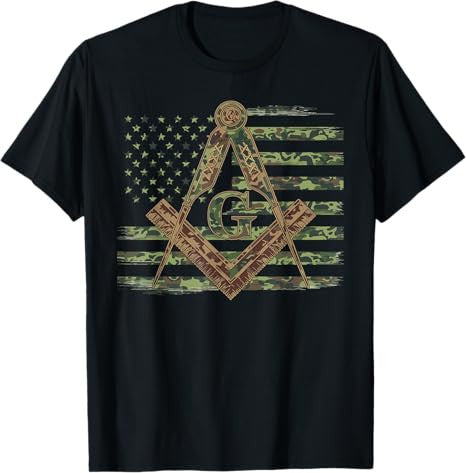 American Camo Flag Mason Masonic Camo Freemason T-Shirt