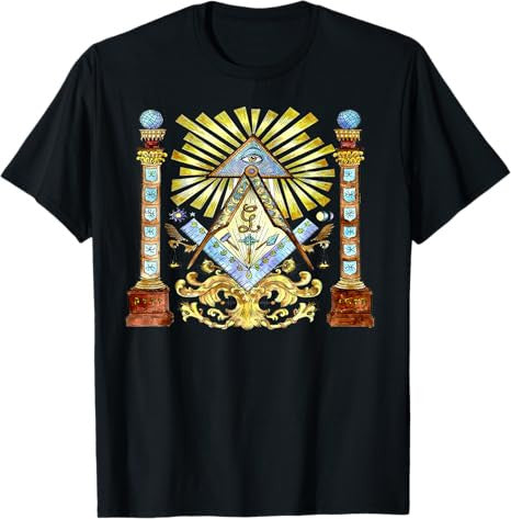 freemason Tee Watercolour Illustration Mysterious Illuminati T-Shirt