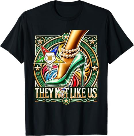They Ain't Us OES Pearl High Heels Platform Green Sisters T-Shirt
